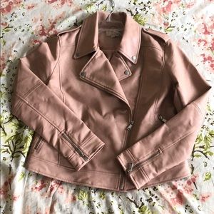 Loft light pink faux leather jacket